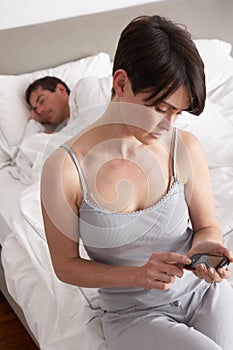 Wife Checking Husband's Mobile Phone Wh