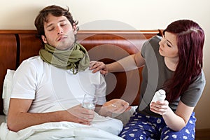 Wife looking after ill husband
