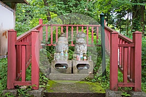 Wife of Minamoto no Yoshitsune Tomb in Hiraizumi, Iwate, Japan.  a famous historic site