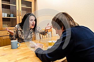 Wife quarrels with her husband