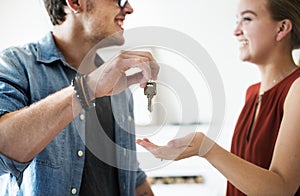 Wife receives a house key from husband