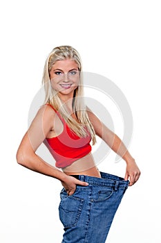 Wife to a successful diet with large pants