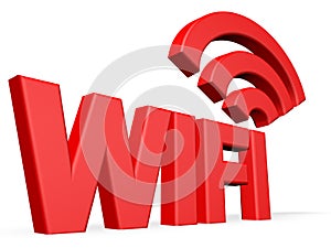 Wifi 3d text on white background