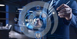 Wifi 6 Wireless internet connection network technology concept