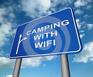 Wifi Camping Internet Access Outside 3d Illustration