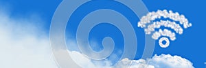 Wifi Cloud Icon with sky