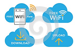 Wifi and Cloud service icon