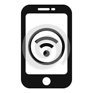 Wifi cloud smartphone icon simple vector. Cloud information admin