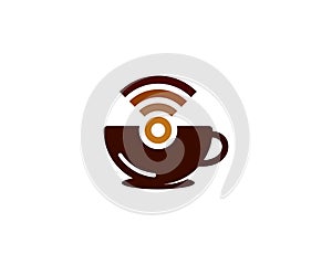 Wifi Coffee Icon Logo Design Element