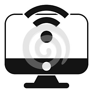 Wifi computer connection icon simple vector. Storage cloud
