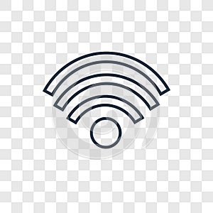 Wifi concept vector linear icon isolated on transparent background, Wifi concept transparency logo in outline style