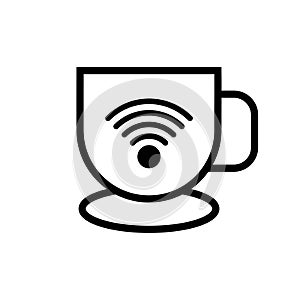 wifi cup icon logo. with a simple design.