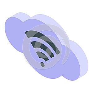 Wifi data cloud icon isometric vector. Computer technology