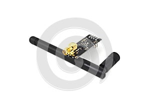 wifi development board with antenna isolated on white background.