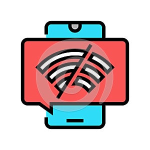 wifi disconnected mobile phone color icon vector illustration