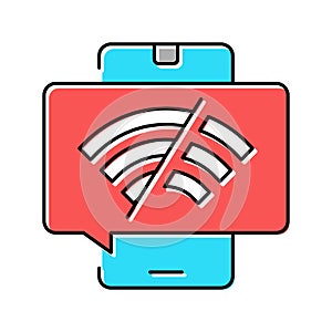 wifi disconnected mobile phone color icon vector illustration