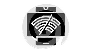 wifi disconnected mobile phone glyph icon animation