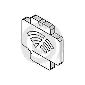 wifi disconnected mobile phone isometric icon vector illustration