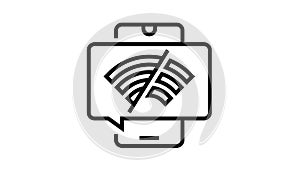 wifi disconnected mobile phone line icon animation