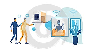 WiFi Enabled Smart Home, vector design Generative AI