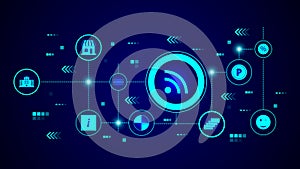 WIFI flat icon. From web set