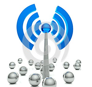 Wifi hot spot icon, internet concept