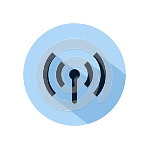 Wifi hotspot icon vector isolated on blue circle. Hotspot connection icon for web and mobile phone