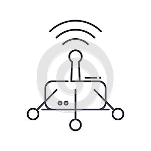 Wifi hotspot service icon, linear isolated illustration, thin line vector, web design sign, outline concept symbol with