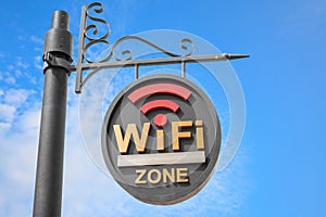 WiFi hotspot sign pole