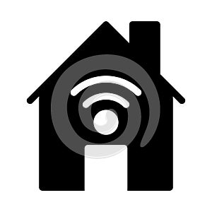 WIFI house vector glyph flat  icon