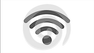 Wifi icon 2D animation on white background. Icon design.