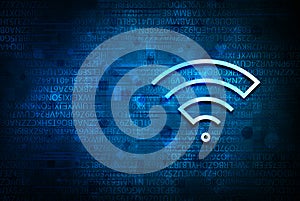 Wifi icon abstract blue background illustration design