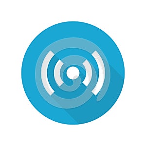 Wifi Icon Button in Flat Style. Wireless Signal Vector Illustration