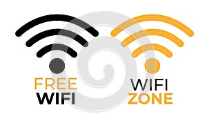 Wifi icon. Free wifi. Wifizone