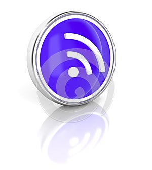 WiFi icon on glossy blue round button.