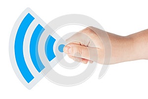 WiFi icon with hand