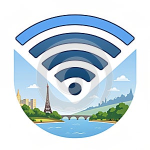 WiFi icon isolated on white background photo