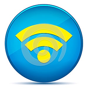 Wifi icon modern flat cyan blue round button