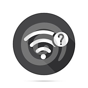 Wifi icon with question mark. Wifi icon and help, how to, info, query concept