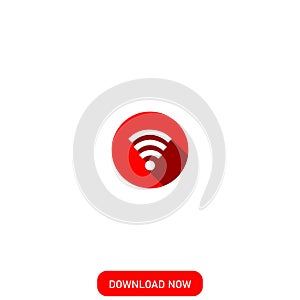 wifi icon with red circle. trendy icon for website, mobile app, and uiux. isolated white background