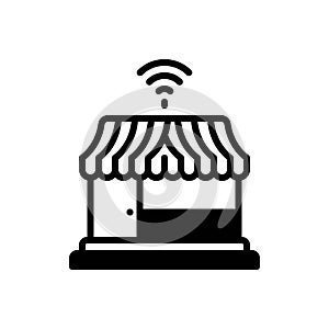 Black solid icon for Wifi, restaurant and cafe