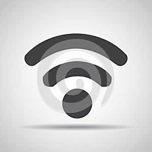 Wifi icon with shadow on a gray background. Vector illustration