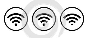 Wifi icon vector in line style. Wireless network sign symbol. Editable stroke