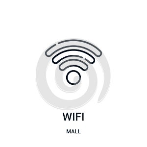 wifi icon vector from mall collection. Thin line wifi outline icon vector illustration. Linear symbol for use on web and mobile