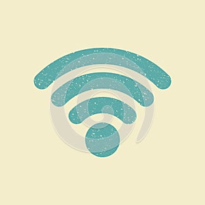 WIFI icon vector, wireless internet sign. Flat icon in retro style.