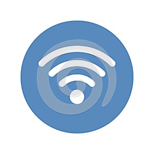 Wifi icon vector, wireless network symbol placed in blue circle