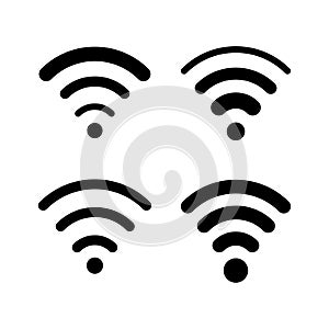 Wifi icon. wi fi signal black wireless icons set. Vector illustration. stock image.