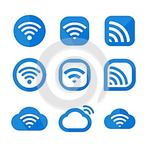 WIFI icon. Wireless symbol vector for internet connection from router broadcasting