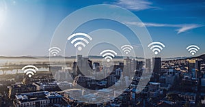 Wifi icons in city