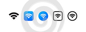 WiFi icons set. Mobile icons UI, UX design. WiFi bar icons. Vector scalable graphics